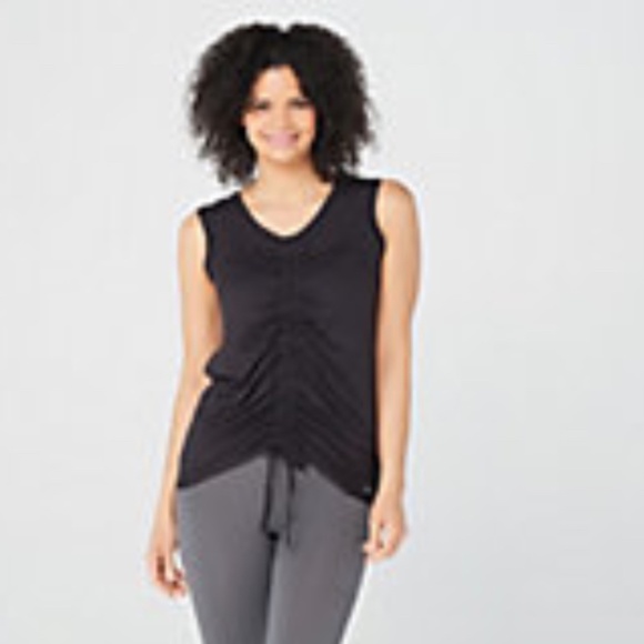 Zuda Black Z-Cool Ruched Front Tank Top Women's Size Extra Small XS - Picture 1 of 10